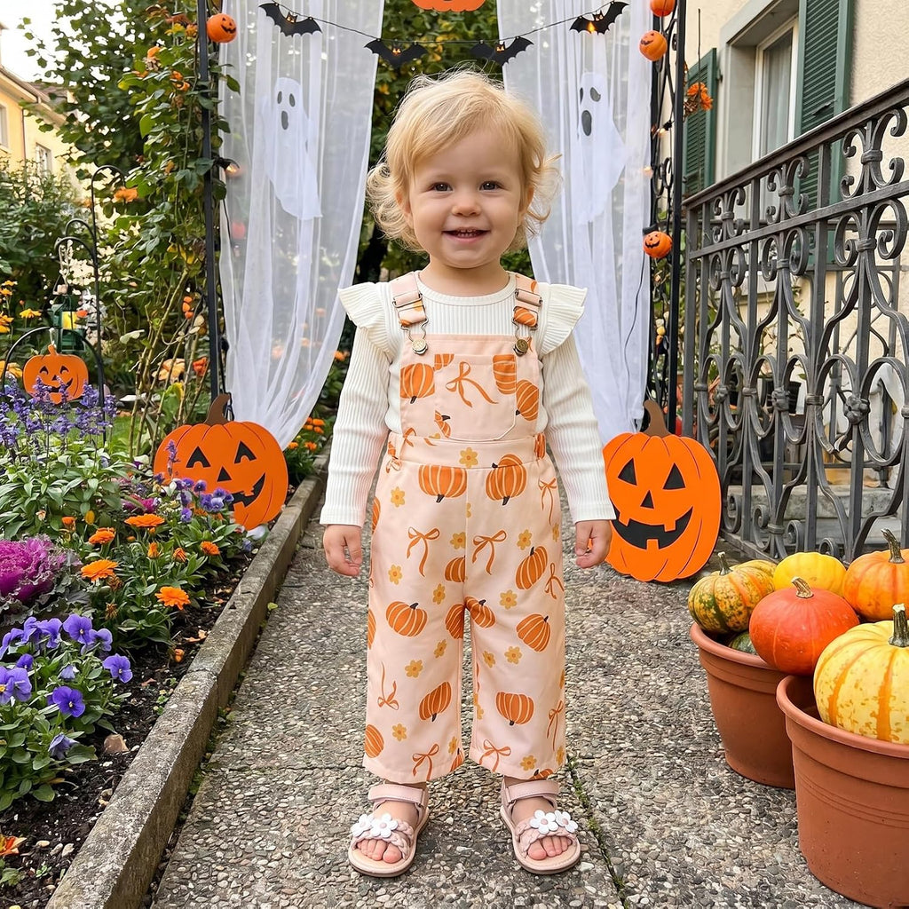 Newborn Baby Girl Fall Outfits Infant Rompers Overalls Pants Set