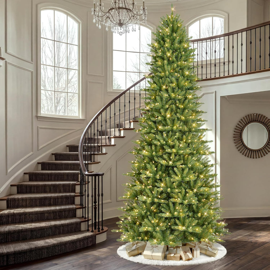 12ft Pre-Lit Slim Fraser Fir Artificial Christmas Tree