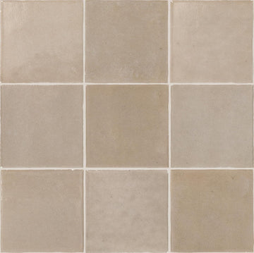 Zellige 4" x 4" Ceramic Wall Tile in Glossy Lana (7.98 SQFT per Carton) (76 PC per Carton)