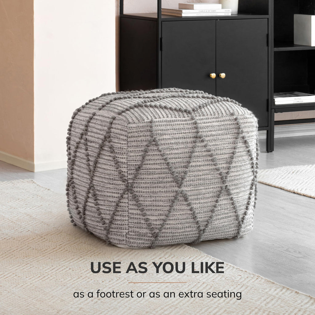 17" H x 19" W Handmade Pouf Ottoman & Couch