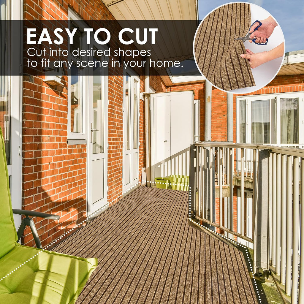 3Ft x 9Ft Outdoor Runner Rug Waterproof, Non Slip Rubber Backing