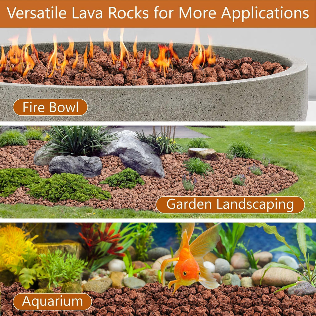 10lb Red Lava Rocks for Fire Pit, Volcanic Rock for Fireplace