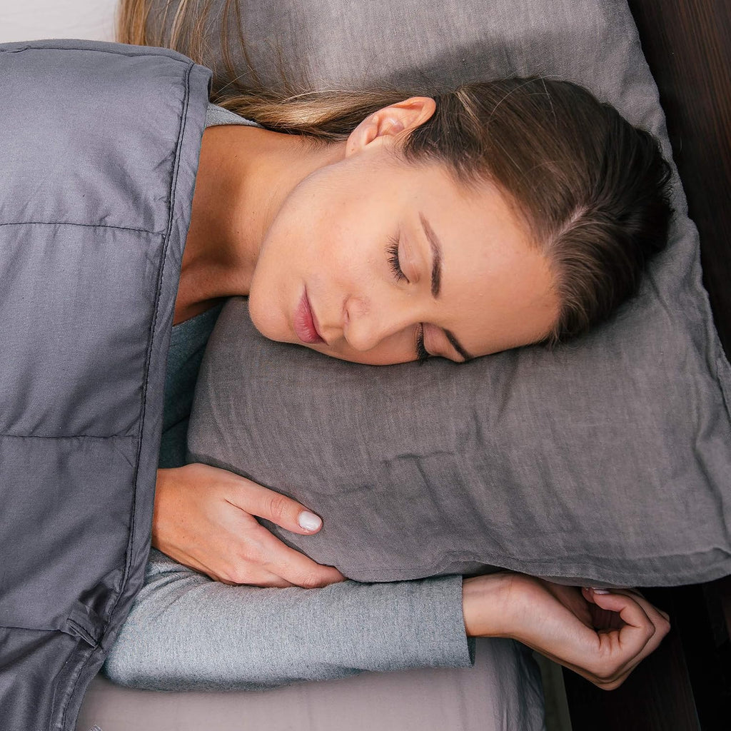 Weighted Blanket for Adults, Cooling Heavy 17 lbs Weighted Blanket Adult-Sized with Premium Glass Beads, Queen Size