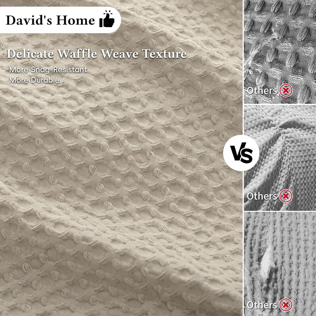 Waffle Weave Duvet Cover Set King,Soft Breathable 3pcs Comforter Cover Set with 2 Pillowcases,Textured Home Decor