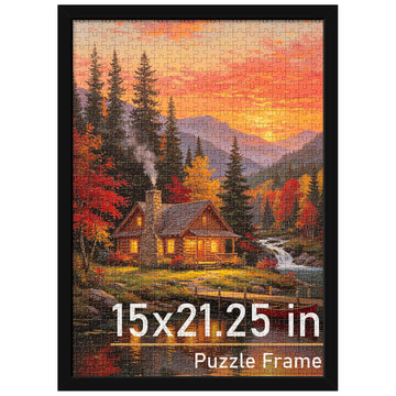 15x21.25 Picture Frame, Classic Black Puzzles Frame, 1 Pack