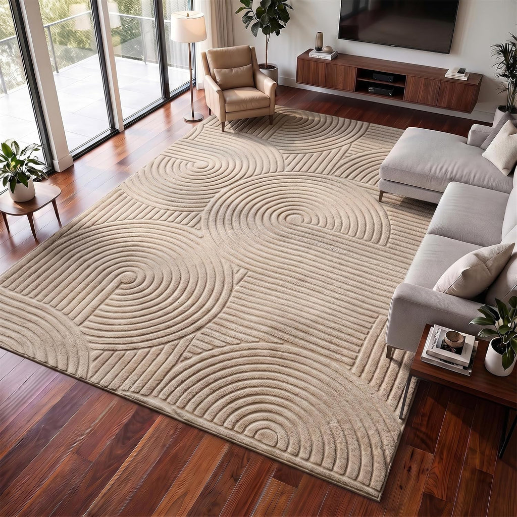 Brown Solid Color Area Rug,Washable Living Room Bedroom Carpet