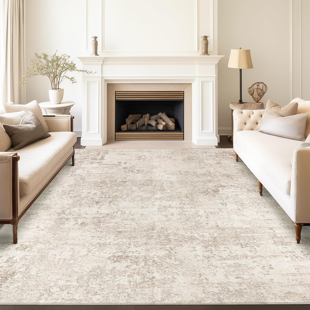 Washable Rugs 8x10, Anti-Slip Backing Abstract 8x10 Area Rugs for Living Room, Foldable Stain Resistant Machine