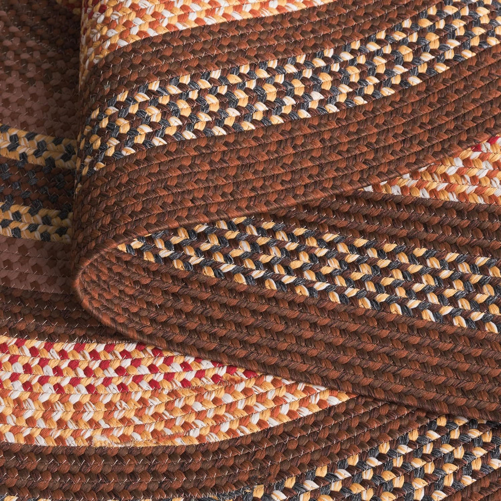 Braided Indoor/Outdoor Oval Rug 8x10, Large Brown BRD313T