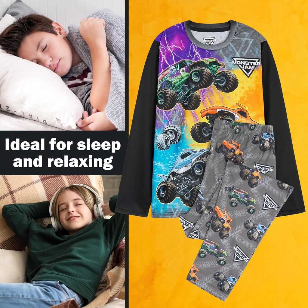 Pajamas Set for Boys, Piece Long Sleeve T Shirt, PJ Pants, Kids Lounge Sleepwear Set, Cozy Gifts for Boys