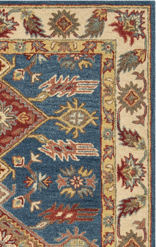 Area Rug 8x10 - Antiquity - Large - Blue & Red, Handmade Wool, Traditional Design