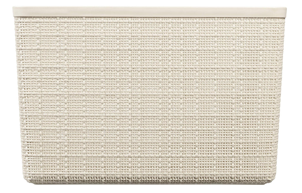 Jute Basket 100% Recycled Plastic Rectangular, White, L: 20 L