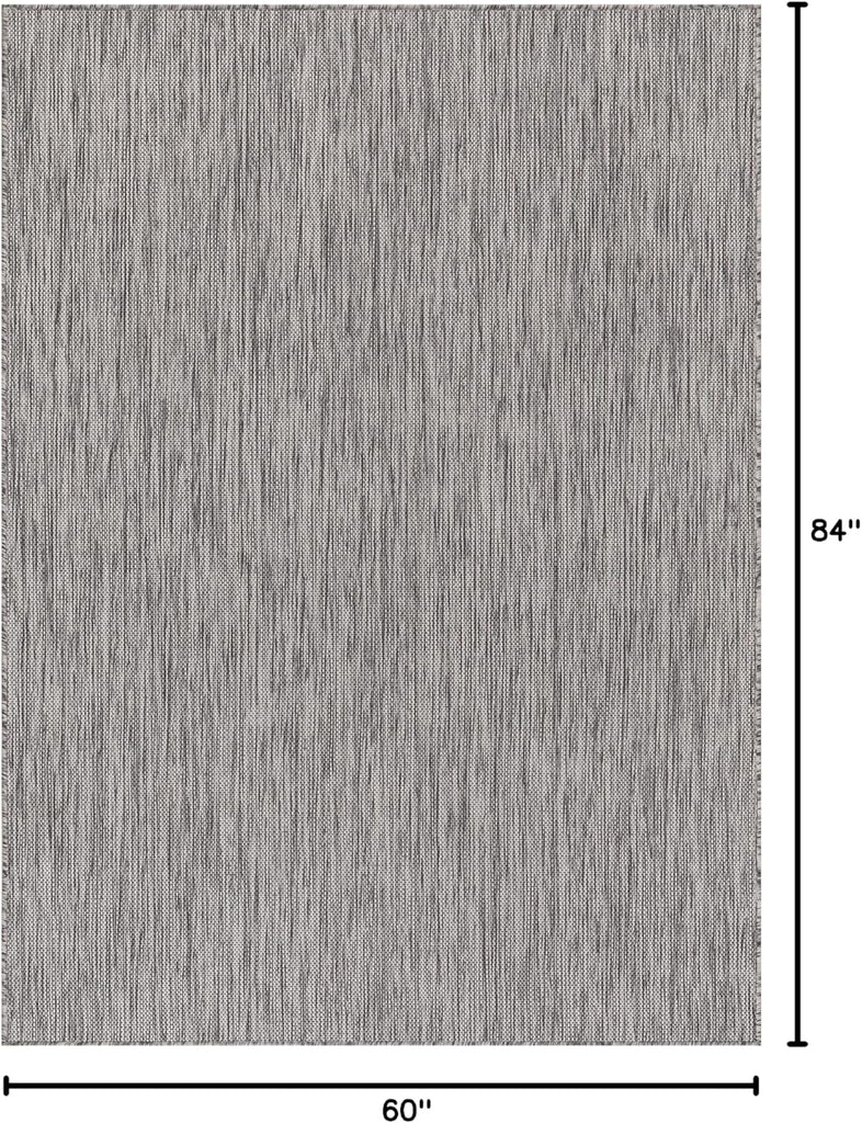 Washable Indoor Outdoor Rug 5x7 Weather Resistant Area Rugs Modern Solid for Porch Deck Balcony Back