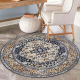 Round Rug 6 Ft Rugs for Entryway Washable Circle Rug Non Slip Round Living Room Rugs Printed Faux Wo