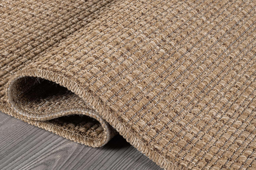 Easy Jute Natural Rug 6x9 Solid Washable Durable Outdoor Indoor Area Rugs for Living Dining Room Patio Office Stain