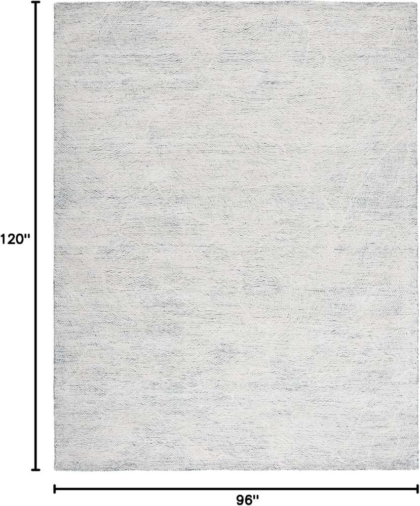 Metro 8' x 10' Dark GreyIvory Handmade Premium Wool Dining Area Rug