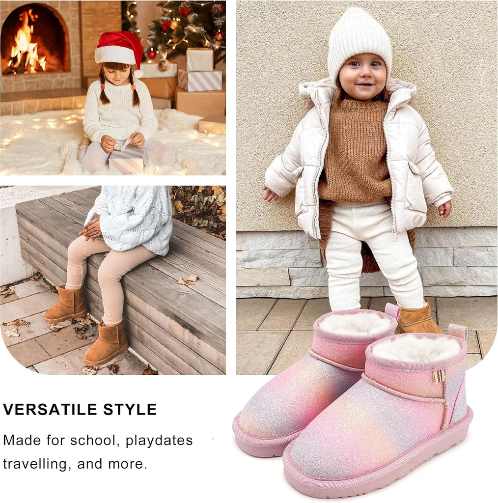 Kids Snow Boots Girls Boys Winter Ankle Boots