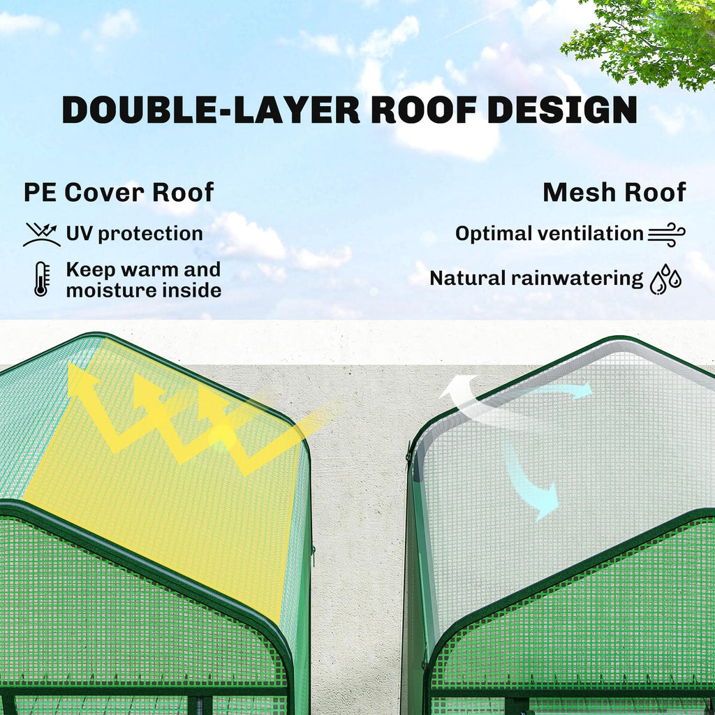 5 Tier Mini Greenhouse w/ Screen Roof 27.6" x 19.7" x 75.6" Green