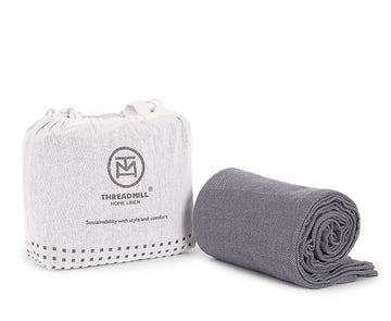 Viscose Travel Blanket, Grey, Cotton Viscose from Bamboo