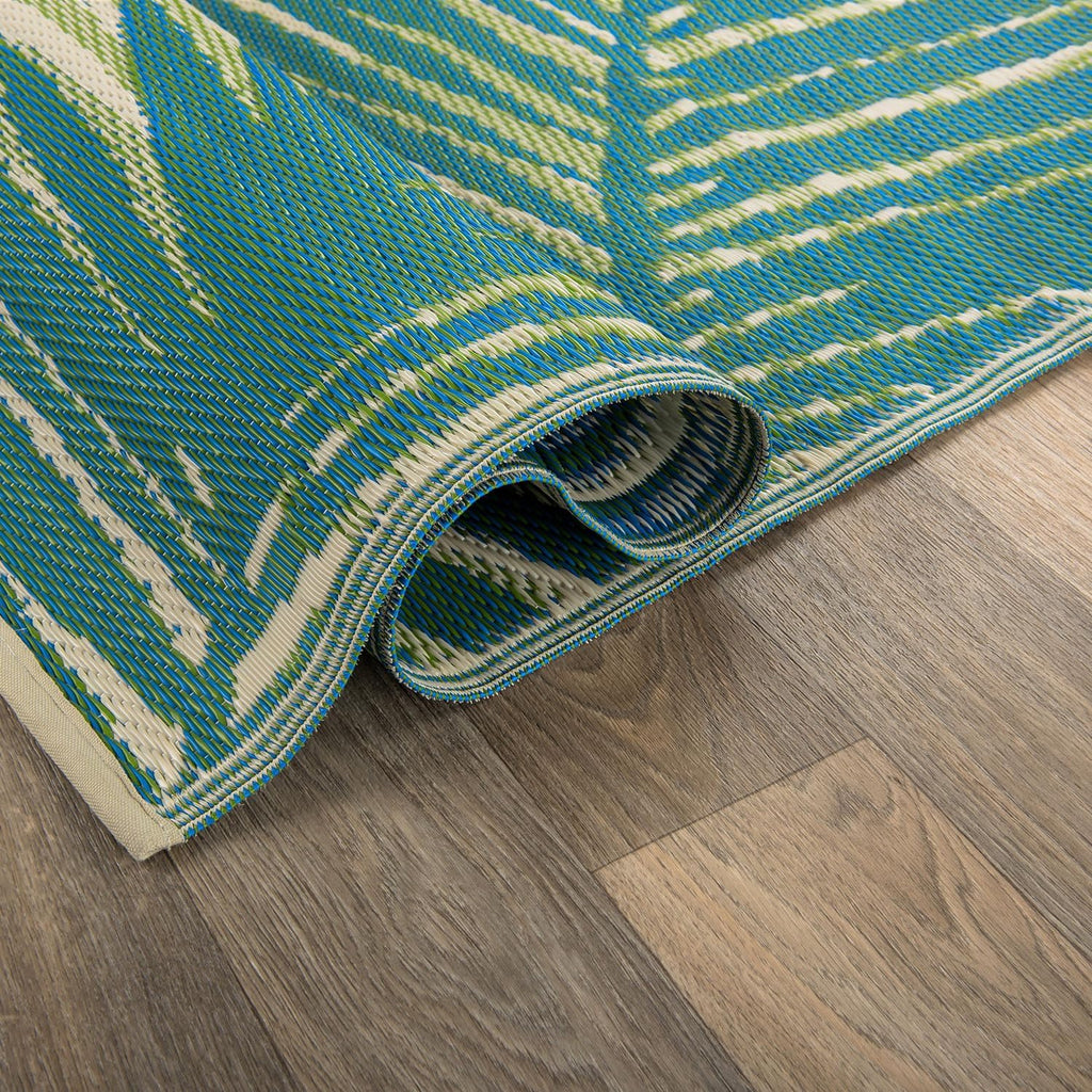 Floral Tropical Patio Deck Backyard Outdoor Area Rug Green