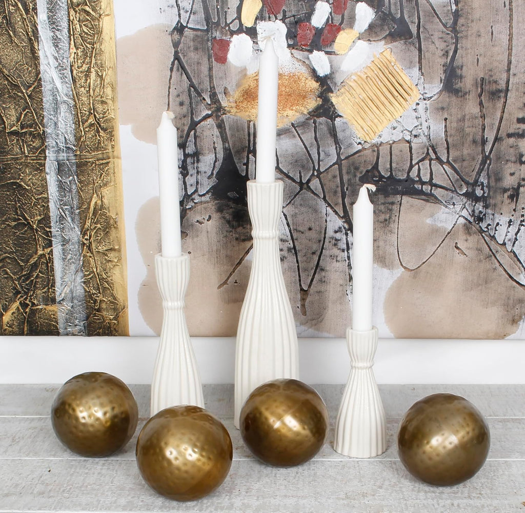 4" Antique Brass Decorative Balls for Bowls and Vases - Set of 4