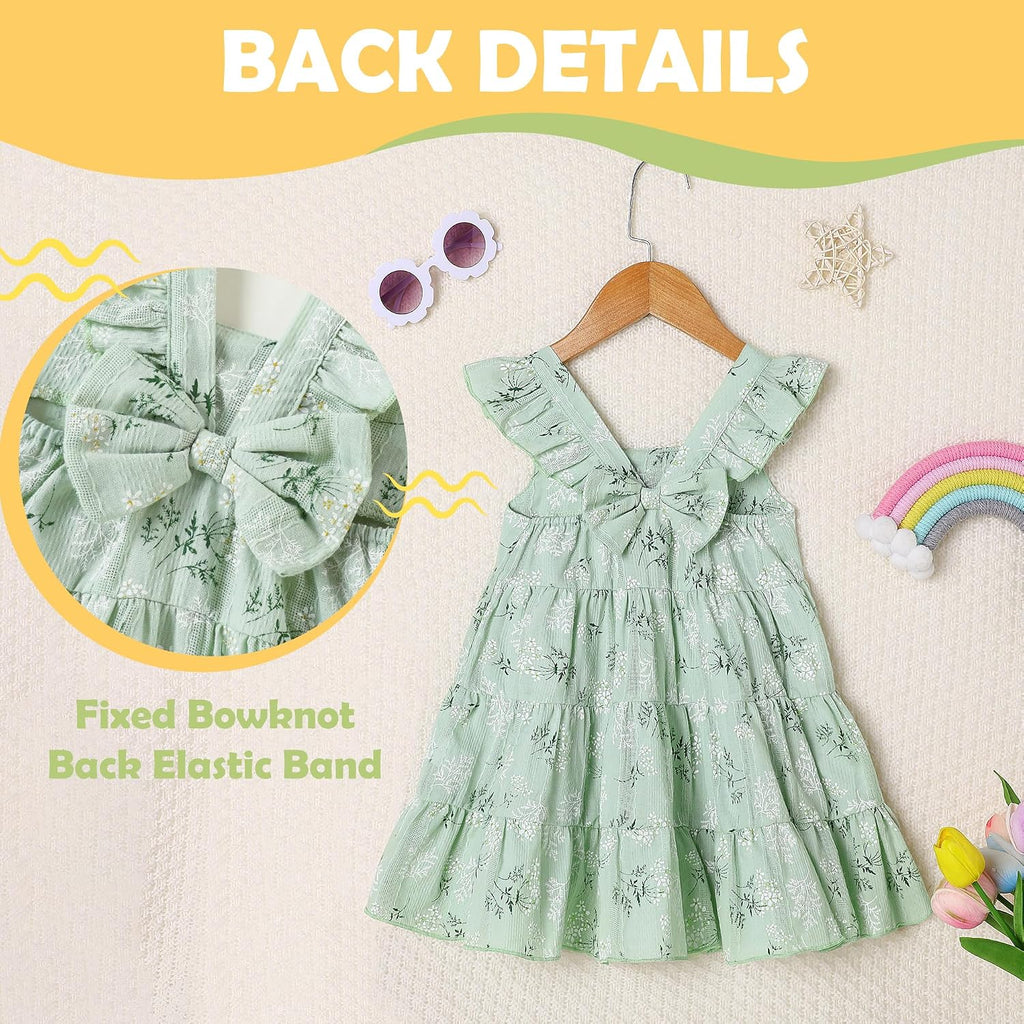 Toddler Girl Dress Summer Baby Girls Dresses 2025 Fly Sleeve Casual Floral Princess Toddler Dresses