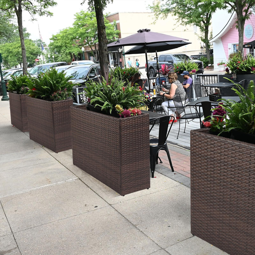 Tall Planters for Outdoor Wicker Large Rectangular Block Box