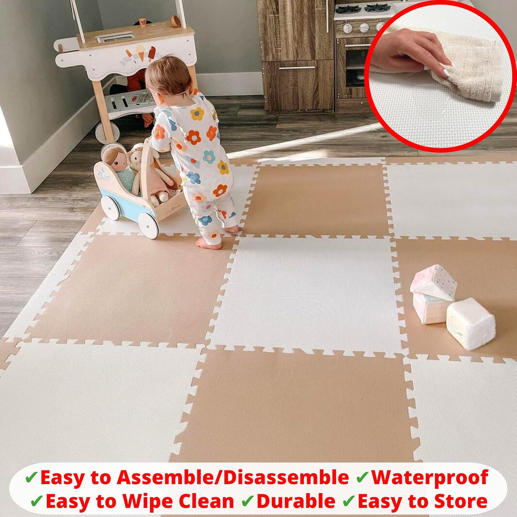 Extra Large Baby Play Mat Tiles Thick Foam Non-Toxic Floor Puzzle Mat Interlocking Activity Playmat for Infants