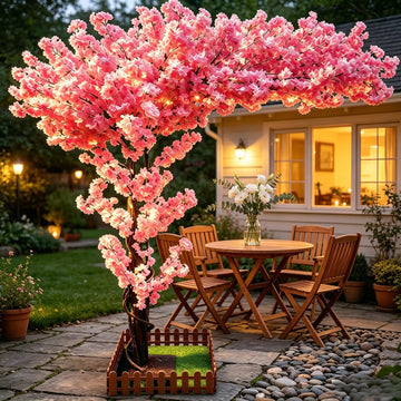 8.2FT Artificial Pink Cherry Blossom Tree, Faux Sakura Indoor Decor