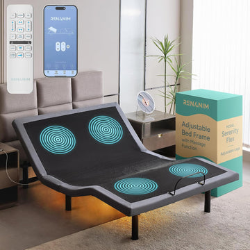 SF Queen Adjustable Bed Frame - Smart Frame with Wireless Remote for Head & Foot Incline - Electric Massage - 3