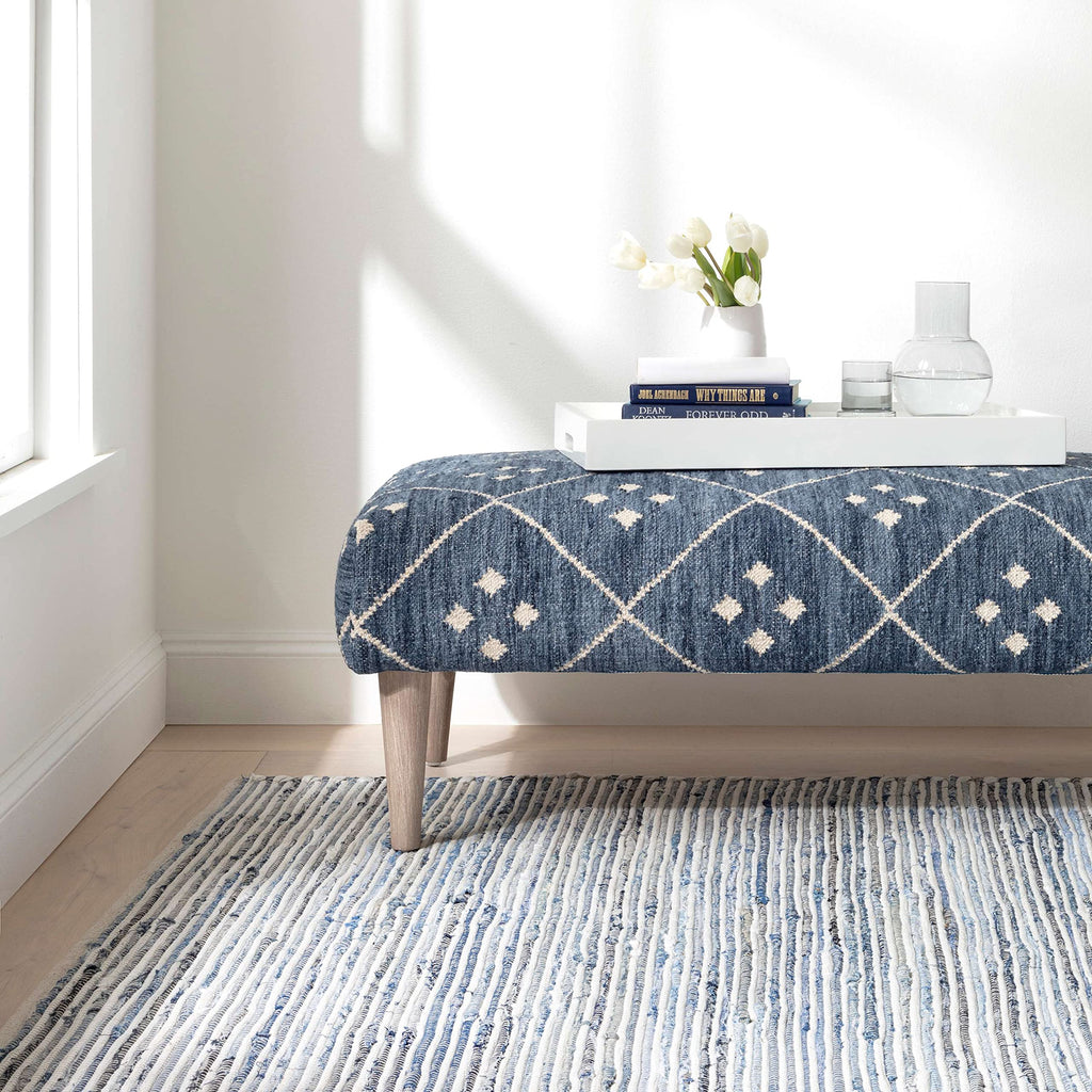 Denim Rag Blue Striped Handwoven Rug