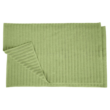 Striped Bath Mat 2-Pack, 100% Combed Cotton, Luxury Spa Ribbed Texture, Durable and Washable Bathroom Mats - Terrace
