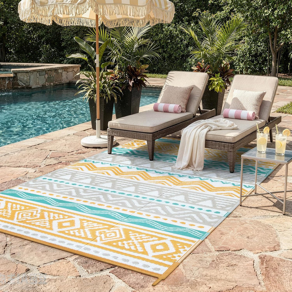 Outdoor Rug Waterproof, Outdoor Plastic Straw Camping Rug