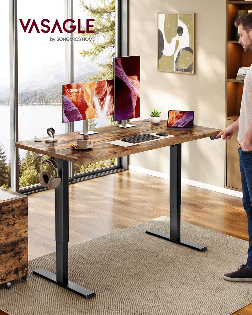 Standing Desk, 55x28 Inch Electric Adjustable Desk, 30-Min Assembly