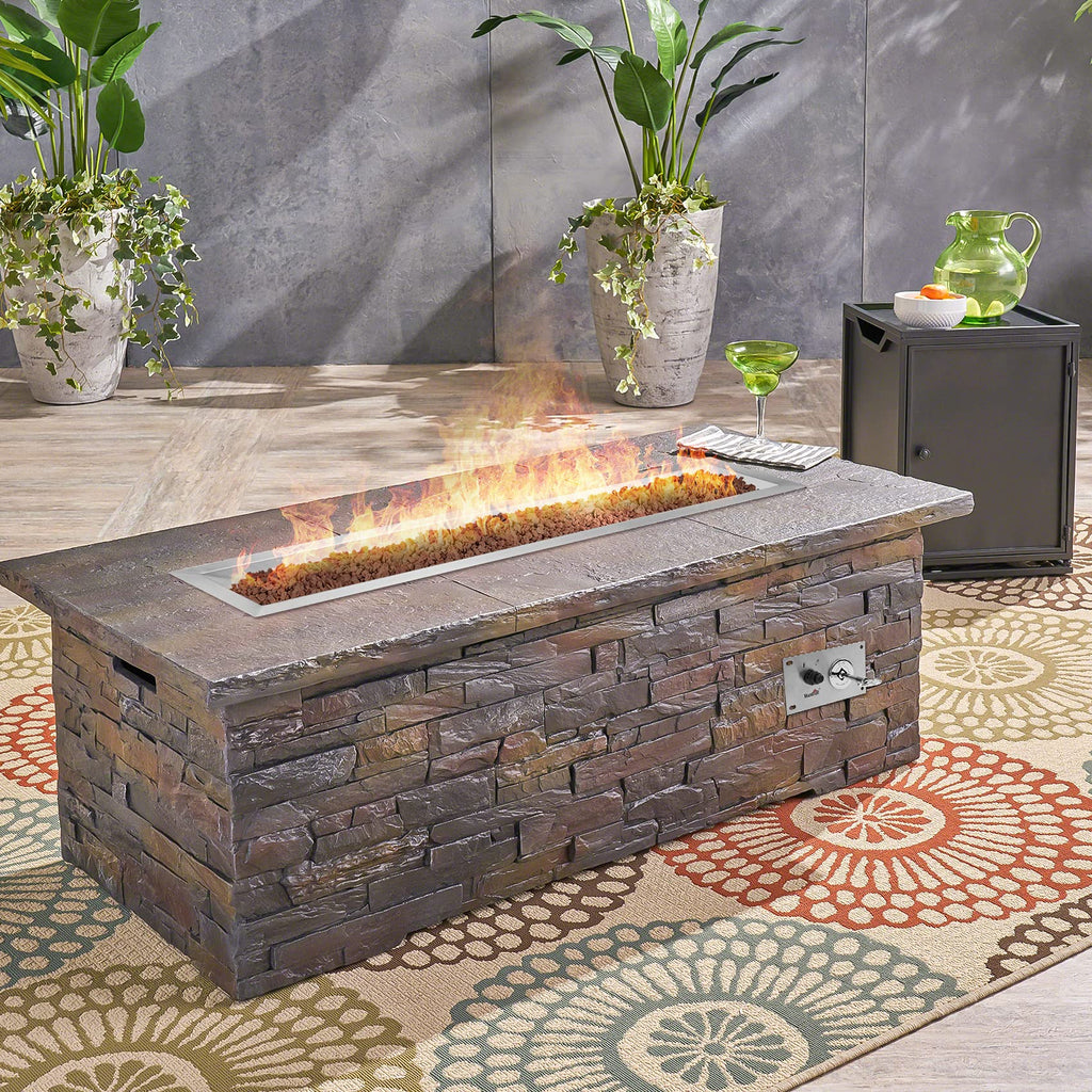 48 x 14 Inch Rectangular Drop-in Gas Fire Pit Burner Kit