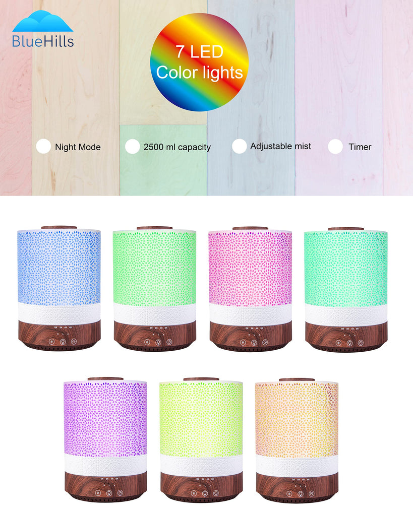 2500 ML Premium XL Large Essential Oil Diffuser Décor Dark Wood