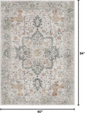 5x7 Washable Vintage Area Rug, Low Pile Non-Slip Chenille Carpet for Bedroom Dining Room Taupe Brown