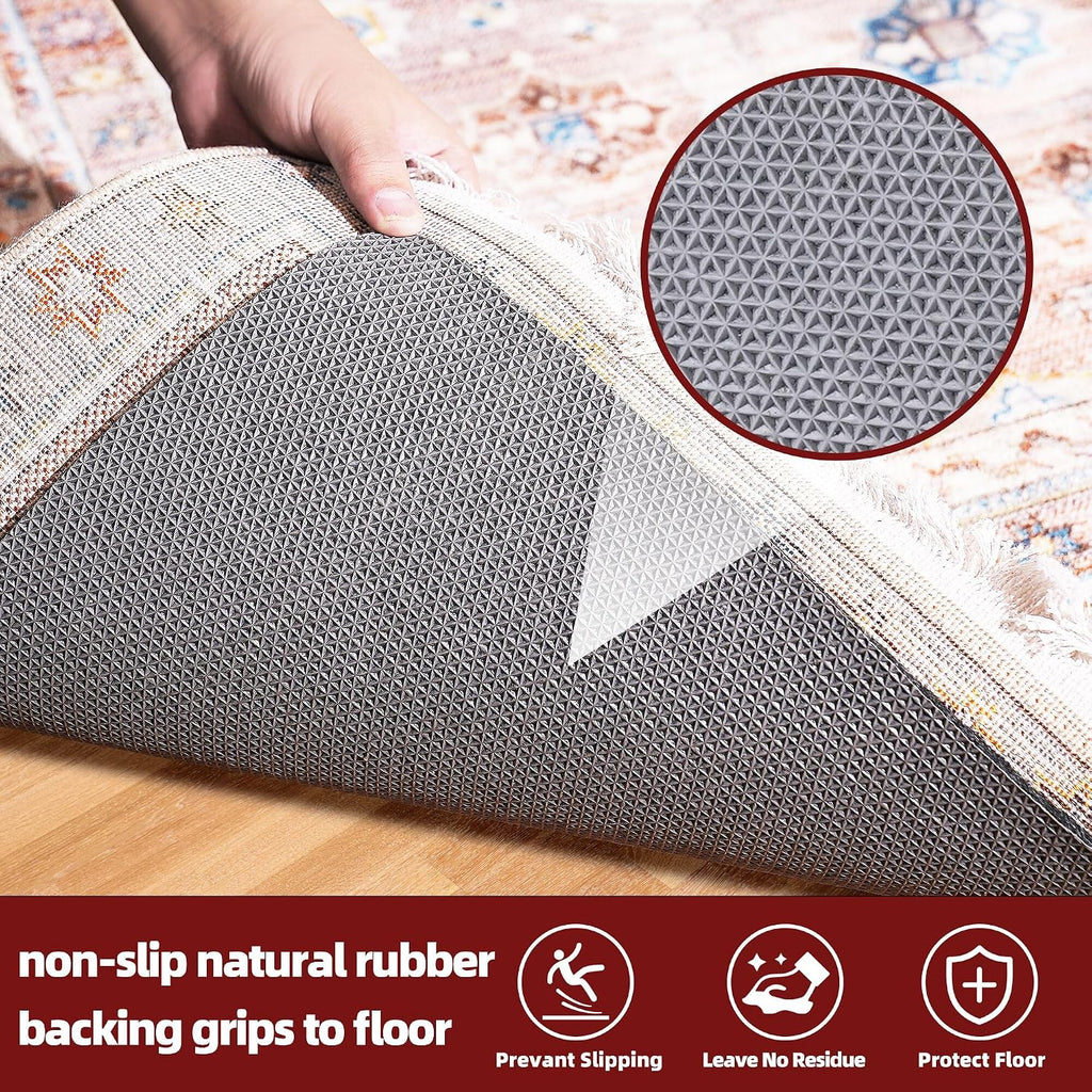 BAGAIL Felt and Natural Rubber Backing Rug Pads 1/8" Thick, 2 x 6 Ft Non Slip Rug Gripper Keep Rugs in Place, Under - Set of 12