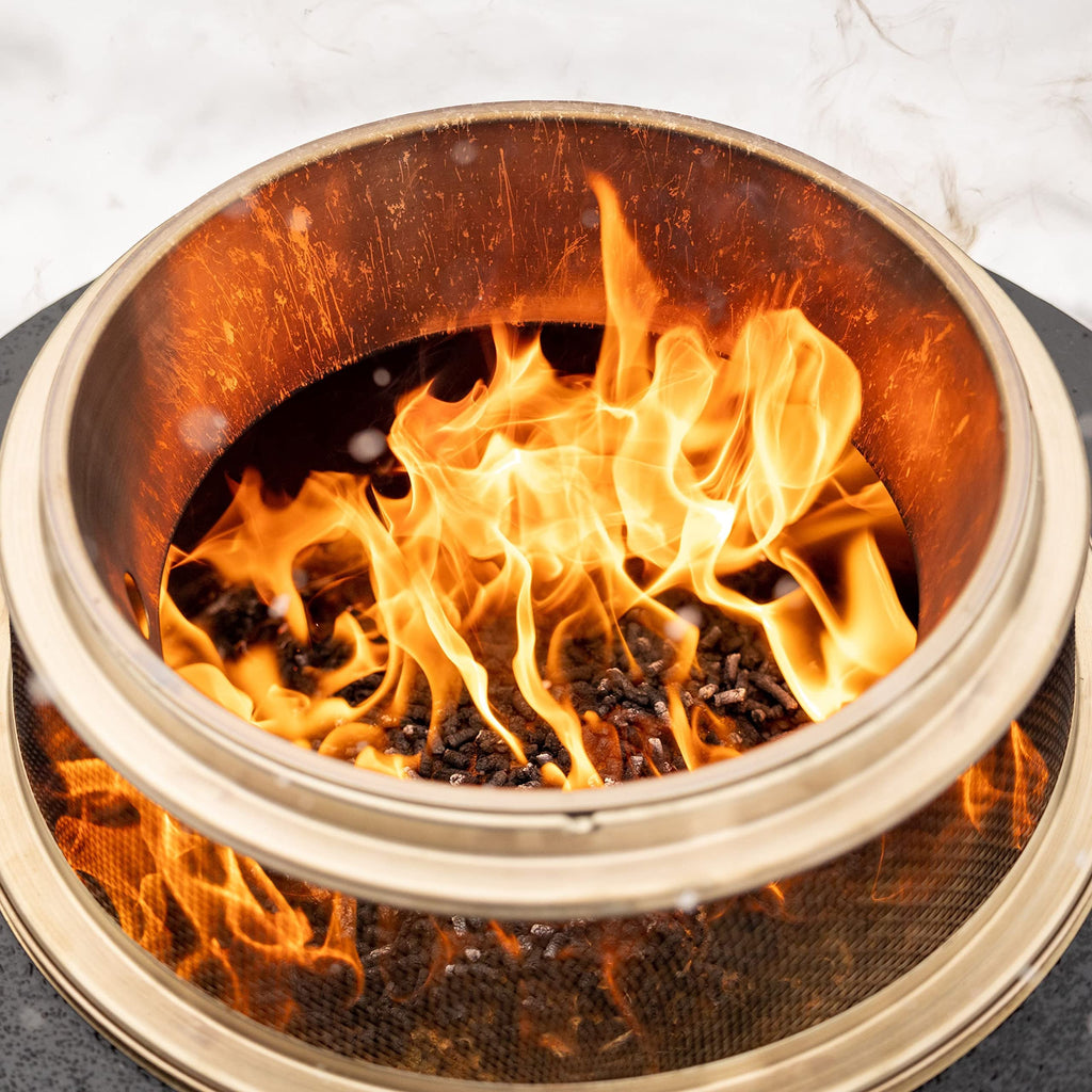 Patio & Celebration Fire Pit Heat Deflector & Screen with Poker - Outdoor Fire Pit Accessories for More Warmth &
