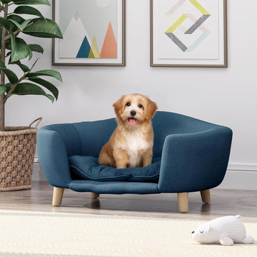 Dog Bed, Mid‐Century Modern Pet Sofa Dog Bed for Small Dogs 11‐25 Lbs, Raised Dog Bed with Sturdy Birch Wood Legs