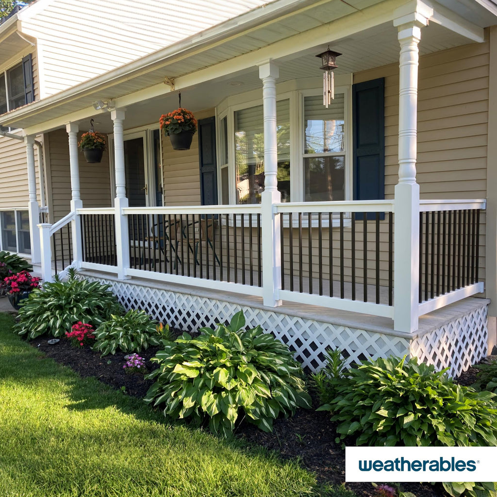 Square Balusters, 38'' - 10pk Stair Balusters for Indoor or Outdoor Stairs, Made with Durable Black Textured