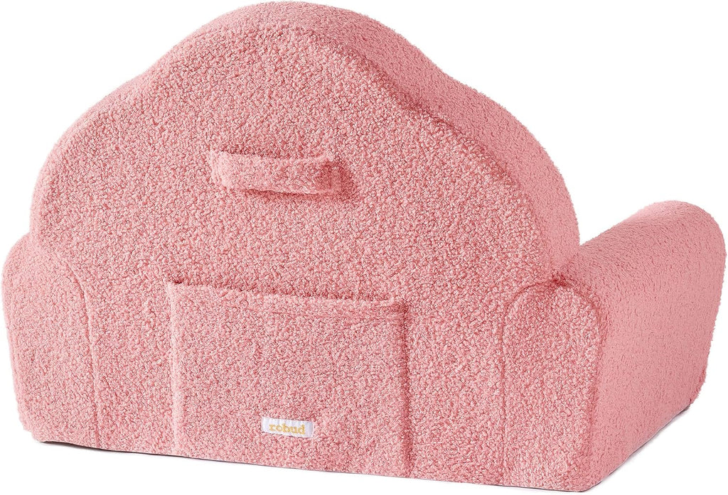 Toddler Chair, Comfy Kids Sofa with Teddy Fleece, High Resilience Sponge, and Hidden Storage Pocket, Toddler Couch