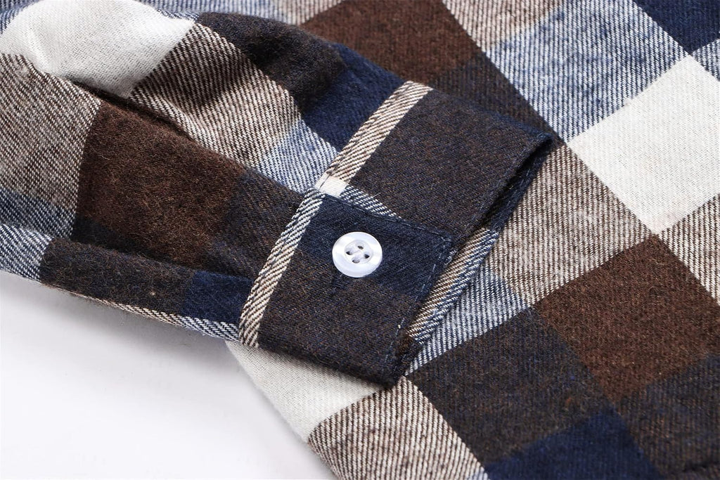 Boys Flannel Plaid Long Sleeve Button Down Shirt