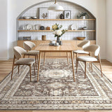 Vintage Living Room Area Rug 10x14 - Large Soft Washable Oriental Traditional Distressed Farmhouse R