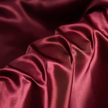 Wine Red Silky Satin Fabric by the Yard, 63" Wide, 10 Yards