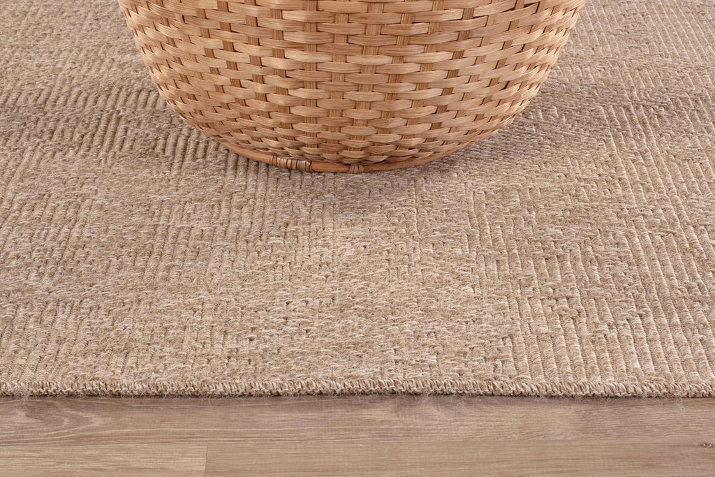 Easy Jute Rug, Indoor Outdoor Natural Color Fiber Area Rugs Patio and Kitchen Rug, Solid Boho Woven Design
