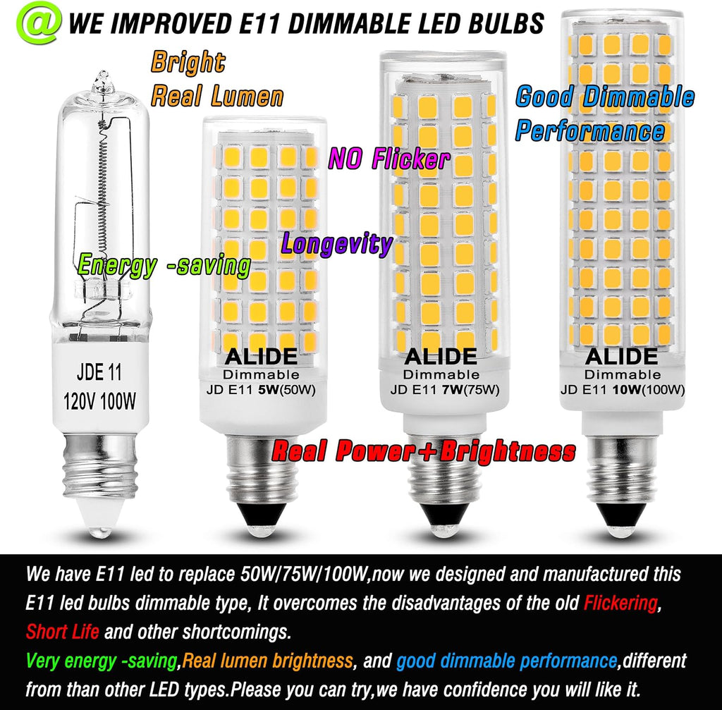 JDE11 E11 Led Bulbs 120V 100W Candelabra Bulbs Equiva Dimmable,4000k