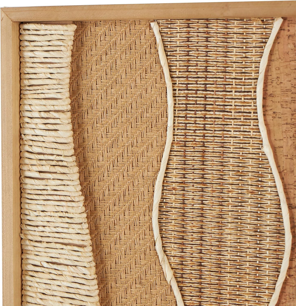 Wood Abstract Handmade Home Wall Decor Dimensional Wavy Mixed Media Wall Sculpture with Various Textures