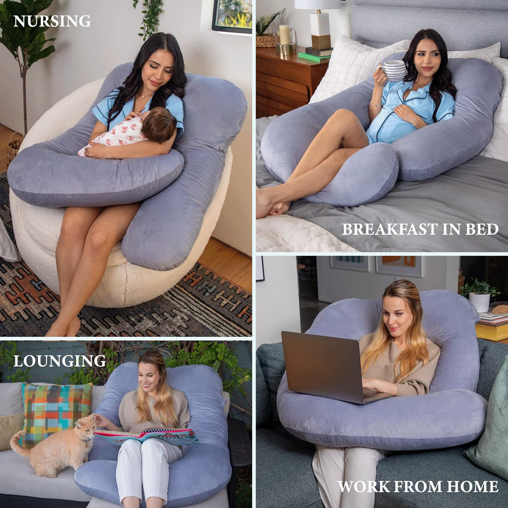 Pregnancy Pillow, Body Pillow, Side Sleeper Pillow, Plush | Removable Cover, Pregnancy Must Haves, Maternity Pillow