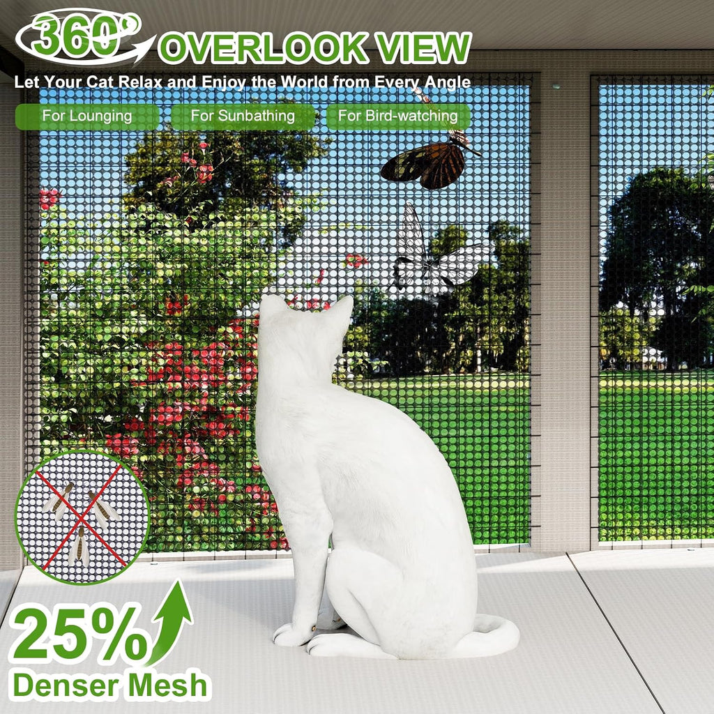 Window Catio Outdoor Cat Enclosure, Compact Cat Window Box for Indoor Cats