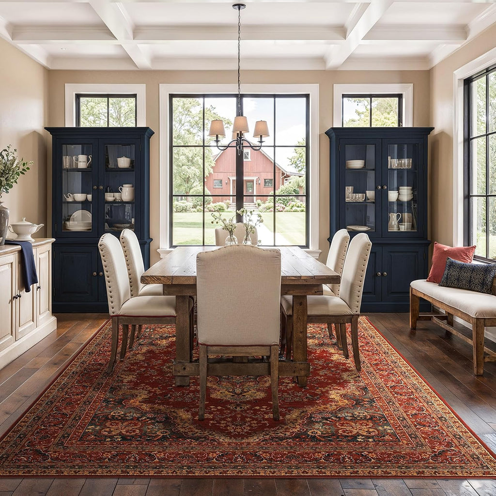 Old World Classics Kerman Medallion Area Rug, Red